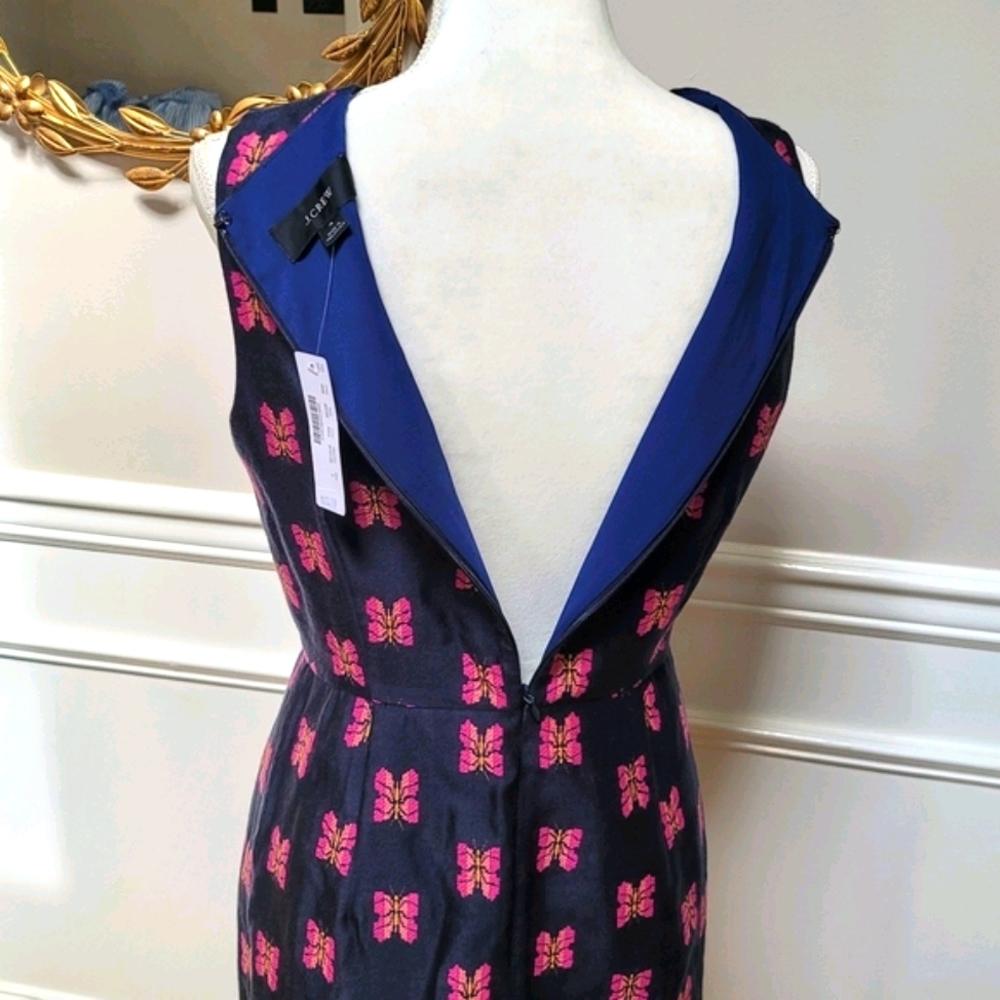 New! J.Crew sz 2 Sheath Butterfly Jacquard Dress NWT - Picture 8 of 11